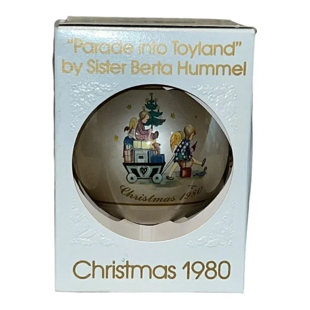 Schmid Berta Hummel Parade Into Toyland 1980 Christmas Glass Ornament W Box
